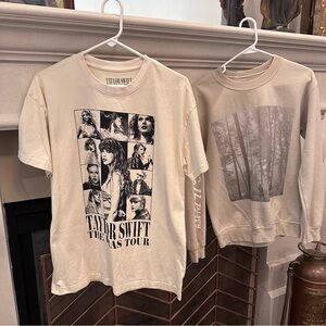 Taylor Swift Official Eras Tour TShirt Tee and Folklore Crewneck Sweatshirt S M